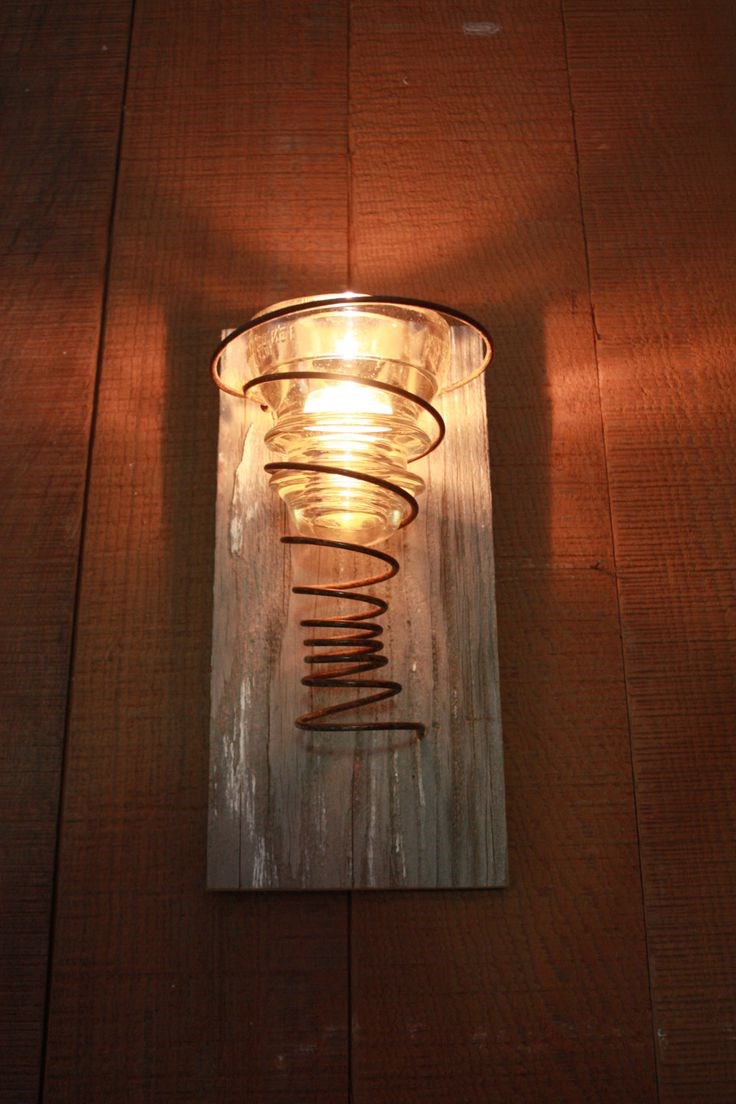Wood wall sconce