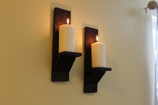 Wooden wall sconces